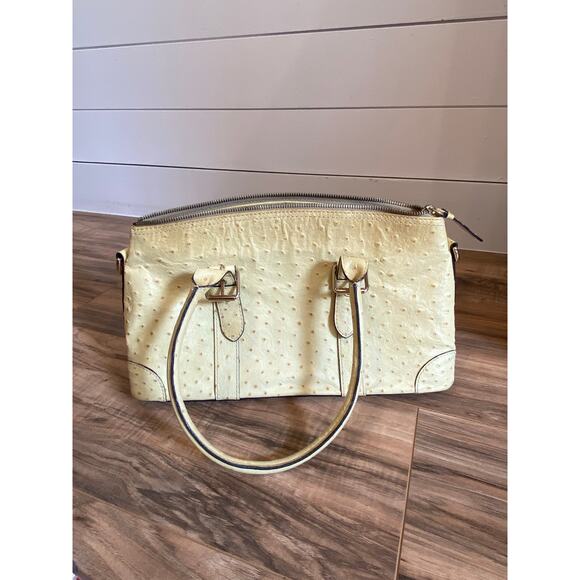 Vintage Dooney & Bourke Ostrich Domed Purse Satchel Bag - Picture 2 of 16